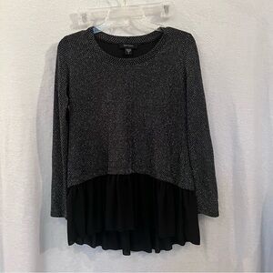Karen Kane Black and Gray Layered Blouse